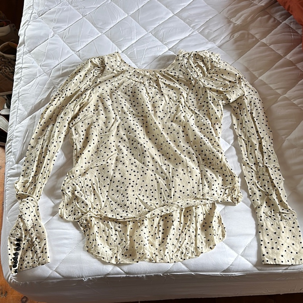 ESSENTIEL Antwerp - Women’s Polka Dot Cream Women's Top - Size M